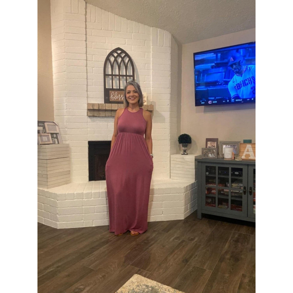 GRECERELLE Women's Sleeveless Racerback Maxi Long - Picture 4 of 5